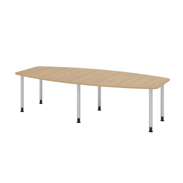 Hammerbacher Konferenztisch 280cm 6RRFüße ei/si