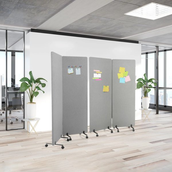 hjh OFFICE Akustik-Trennwand- System FLEXMIUT hgr 2St