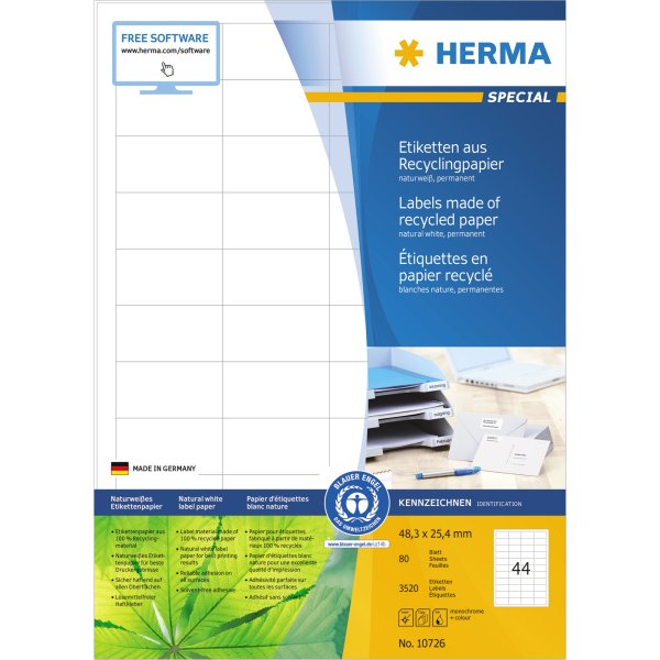 HERMA Etikett 10726 RC 48,3x25,4mm nws 3520St