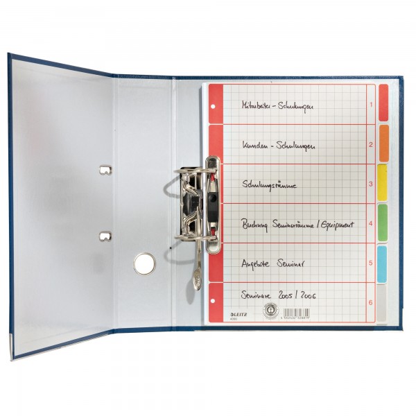 Leitz Register 43500085 blanko DIN A4 6farbig bedruckt Karton grau
