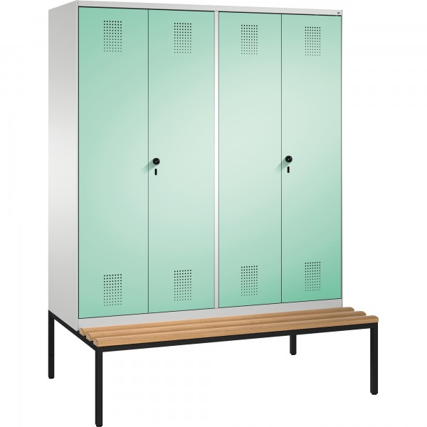 C+P Doppelspind 4905242S10084 Sitzbank 4Abteile B1600mm lgr/lgn
