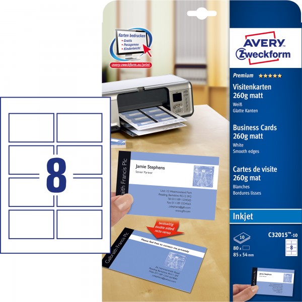 Avery Zweckform Visitenkarte C32015-10 DIN A4 10 St./Pack.