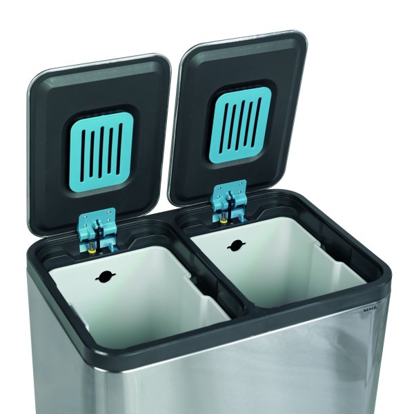 MAUL Tret-Abfalleimer MAULcycle 20+20l edelstahl