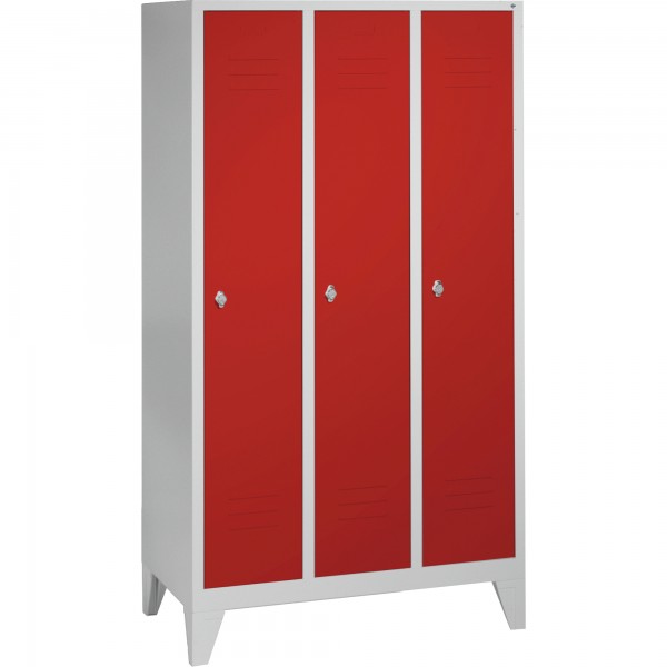 C+P Umkleidespind 801032S10012 Füße 3Abteile B1200mm lgr/rrt