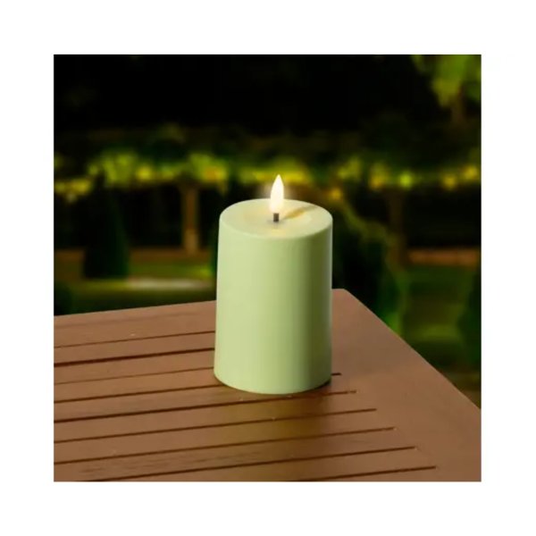LUMINEO Solar Kerze 7x10cm gn
