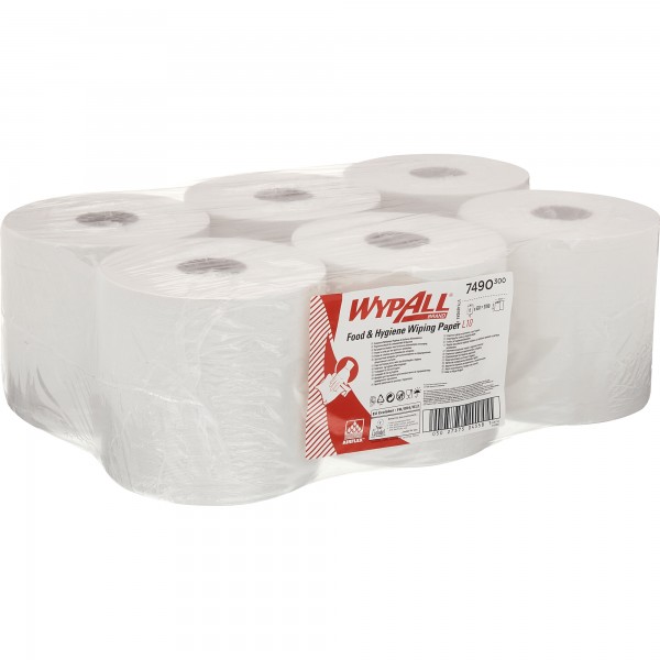 WYPALL Wischtuch L10 7490 1lagig 18,5x38cm ws 6 St./Pack.