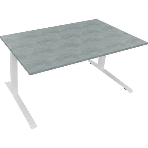 Sitz-/Stehtisch Kufe Doppels. Quad. B1600xT900xH645-1275 ws/Beton