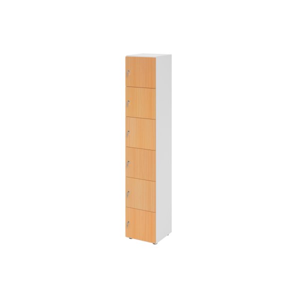 Hammerbacher Schliessfach- schrank 6OH ws/bu 6xDS