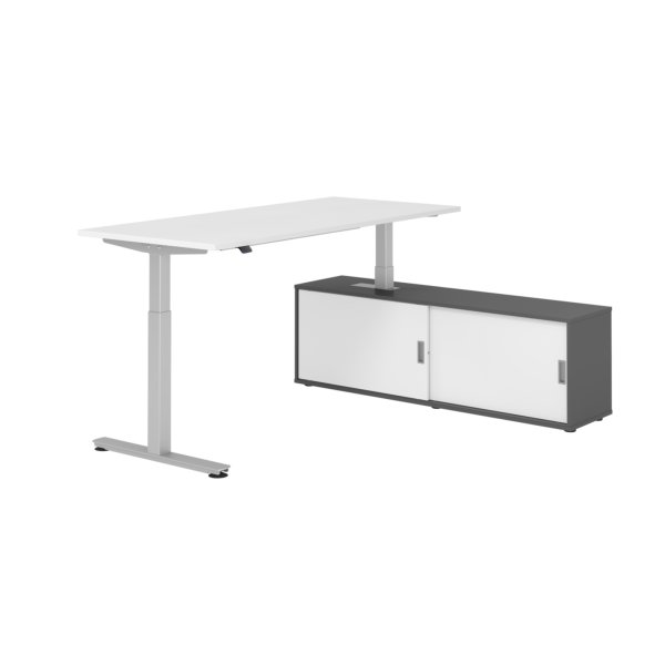 Hammerbacher Sitz-Steh-Kombi 180x80cm ws/si/gp/ws