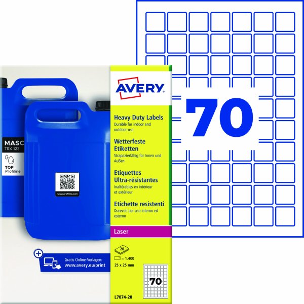 Avery Zweckform Etikett 25x25mm wetterfest 1400St