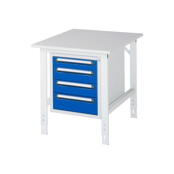 RAU Arbeitstisch 4Schübe 750x1000x760-1080 lgr/ebl
