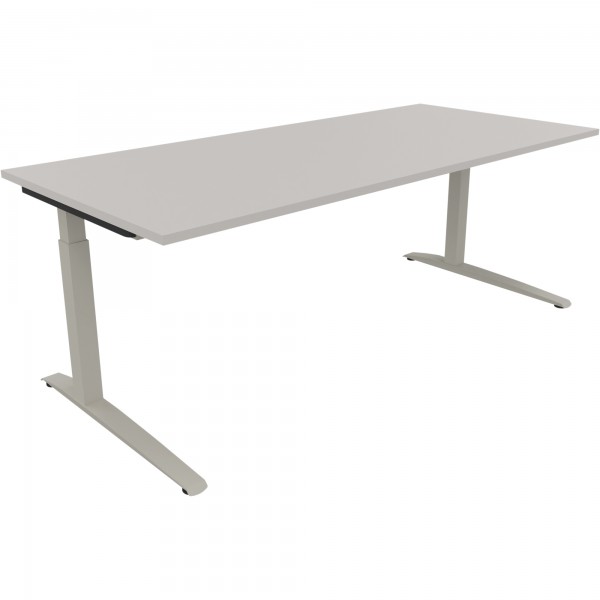 Schreibtisch Kufe Einzels. Quadrat B2000xT900xH650-850 si/Lichtgrau