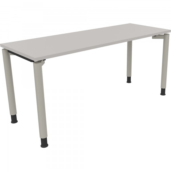 Schreibtisch Vierfuß Rundrohr B1600xT600xH680-820 si/Lichtgrau