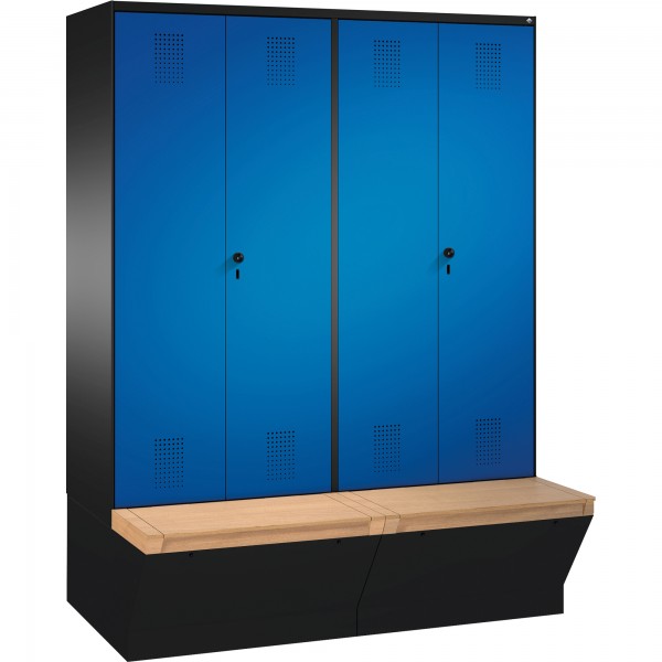 C+P Doppelspind 4905642S10017 Sitzbox 4Abteile B1600mm sgr/ebl