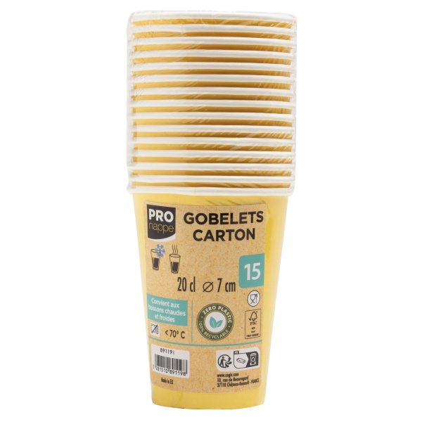 PROnappe Pappbecher 20cl gelb 15St