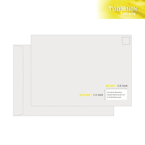 Etikett Topstick 8701 66x33,8mm weiß 2.400 St./Pack.