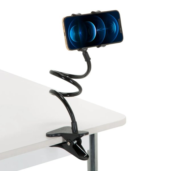 hjh OFFICE Handyhalterung FLEXMOBI mit Klemme sw