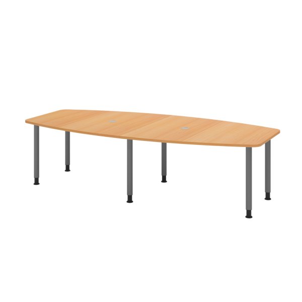 Hammerbacher Konferenztisch 280cm 6RRFüße bu/gr