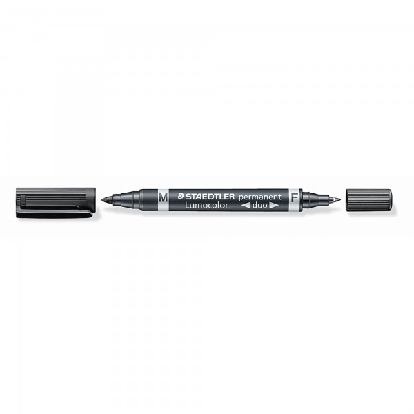 STAEDTLER Permanentmarker Lumocolor duo 348-9 0,6mm/1,5mm schwarz