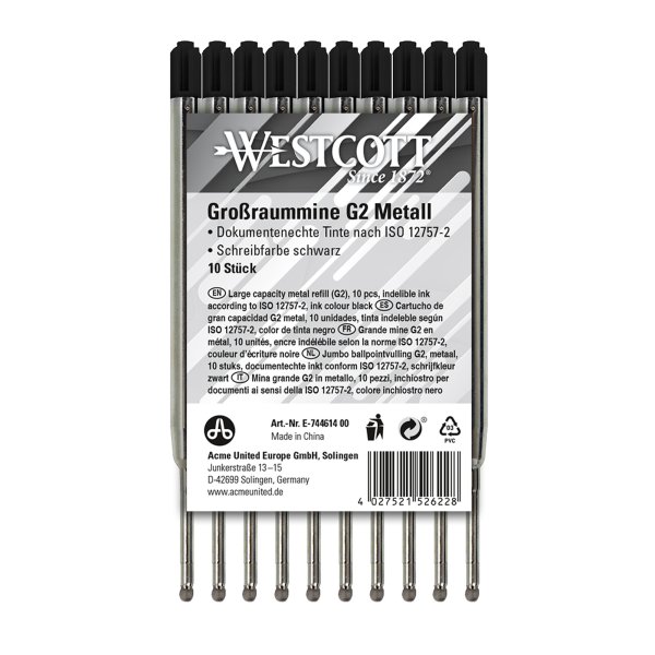 Westcott Kugelschreibermine G2 E-744614 00 1,2mm sw 10St