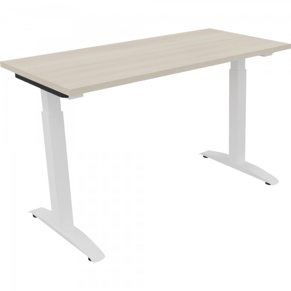 Schreibtisch Kufe Einzels. Quadrat B1200xT600xH650-850 ws/Akazie hell