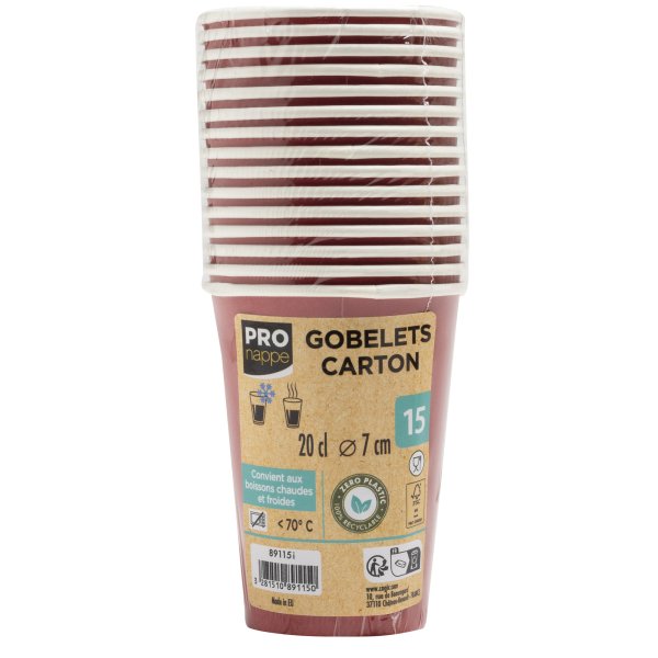 PROnappe Pappbecher 20cl rot 15St