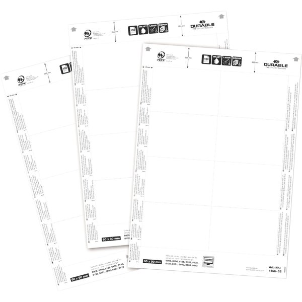 DURABLE Einsteckschild BADGEMAKER 145602 60x90mm weiß 160 St./Pack.