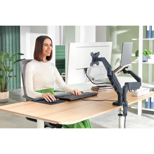 Leitz Monitorarm Ergo 65380089 Dual Laptophalter gr