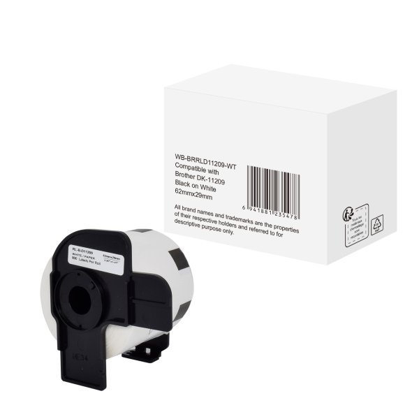 Etikett wie Brother 62x29mm sw auf ws 800St