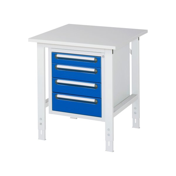 RAU Arbeitstisch 4Schübe 750x800x760-1080 lgr/ebl