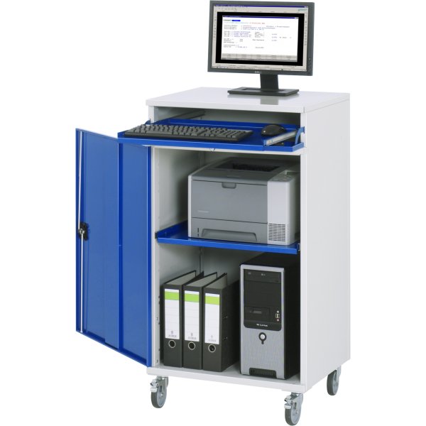 RAU Computerschrank 650x520x1185mm mobil l.gr/ebl
