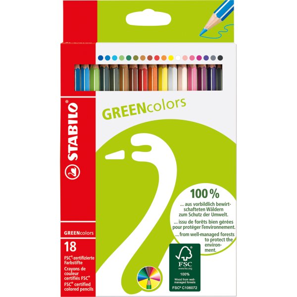Stabilo Farbstift GREENcolors sort 18 St.