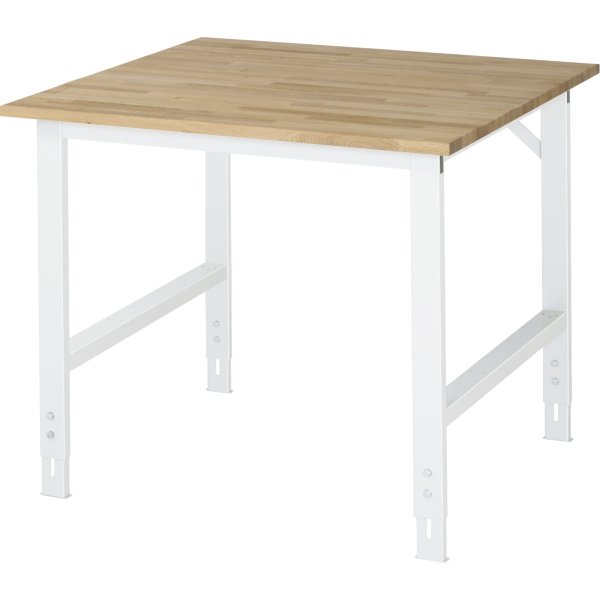 RAU Arbeitstisch 1000x1000 H760-1080 B-Platte 25mm l.gr