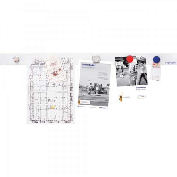 magnetoplan Leiste magnetowand 16270M 5x50cm ws +4Magnete