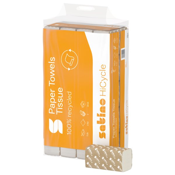 Satino Papierhandtuch HiCycle 24x24cm 2lg Z-Falz hw 3750Bl