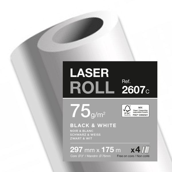 Clairefontaine Plotterpapier Clairjet 297mmx175m 75g sw