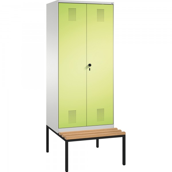 C+P Doppelspind 4905222S10080 Sitzbank 2Abteile B800mm lgr/cgn