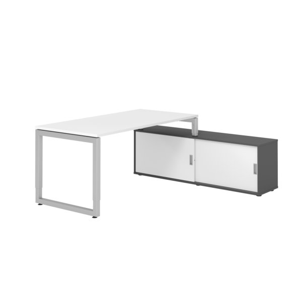 Hammerbacher Schreibtischkombi 160x80cm ws/si