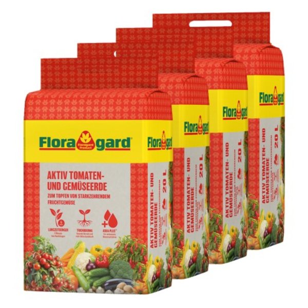 Floragard Gartenerde Aktiv Tomaten & Gemüse 4x20l