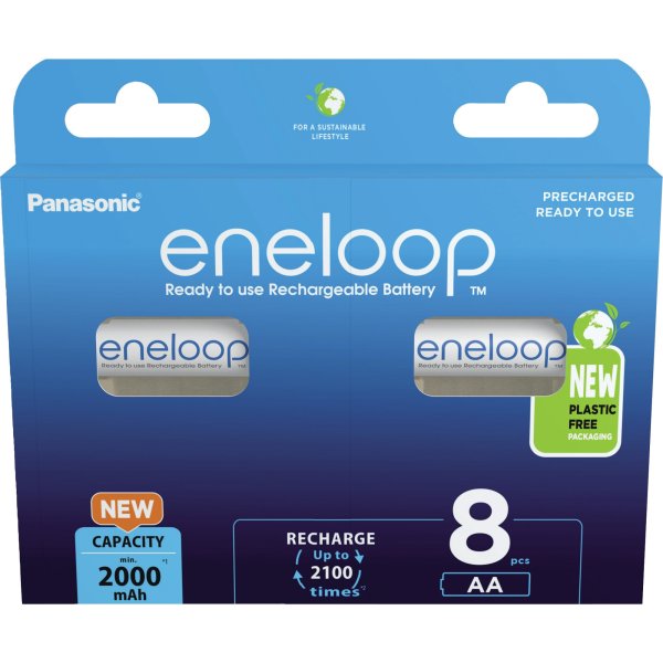 Panasonic Akku eneloop BK-3MCDE/8BE AA HR06 1,2V/2.000mAh 8 St./Pack.