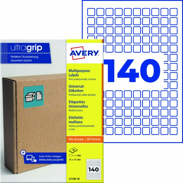 Avery Zweckform Etikett 15x15mm perm 1400St