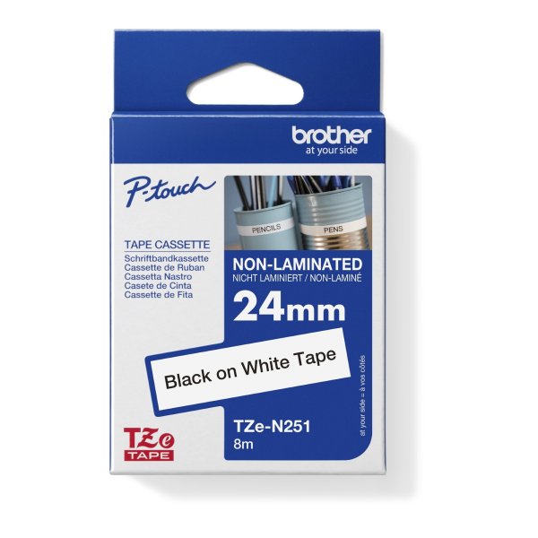 Brother Schriftband 24mmx8m schwarz auf weiß