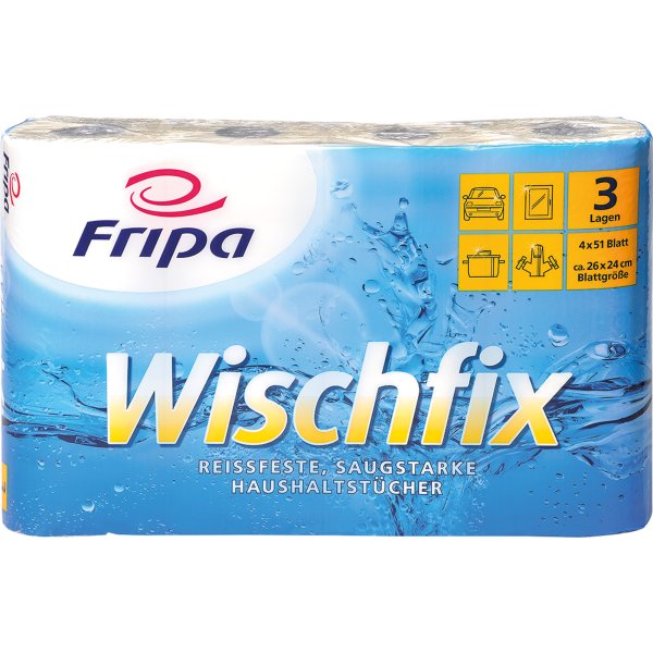 Fripa Küchenrolle 3014006 3-lagig 4 Rl./Pack.