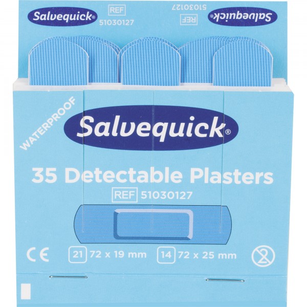 Salvequick Pflaster 6735CAP detektierbar blau 35 St./Pack.