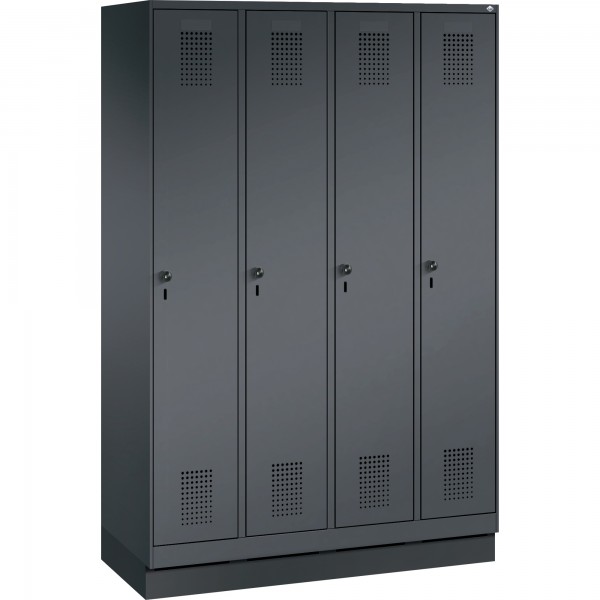 C+P Umkleidespind 4902040S10065 Sockel 4Abteile sgr/sgr