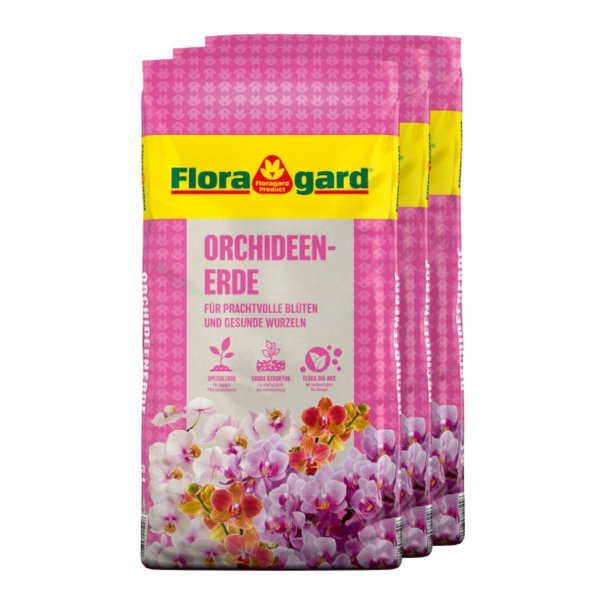 Floragard Blumenerde Orchideen 3x5l
