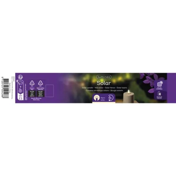 LUMINEO Solar Kerze 7x15cm br