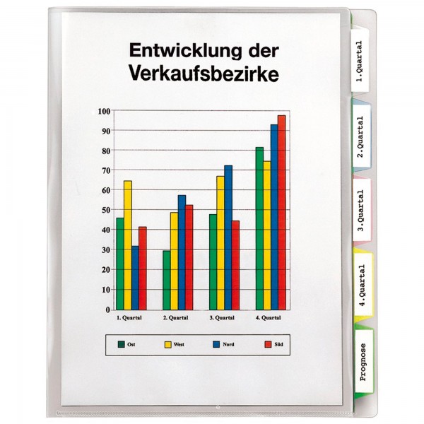 Veloflex Registerhülle 4540000 A4 5teilig PP tr 10 St./Pack.