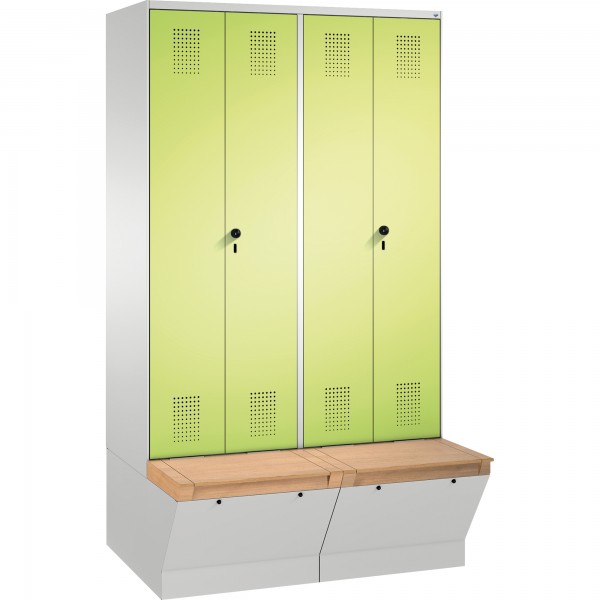 C+P Doppelspind 4905640S10063 Sitzbox 4Abteile B1200mm lgr/cgn