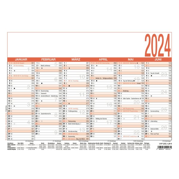 ZETTLER Tafelkalender 907-0000 29,7x21cm 6M/1S